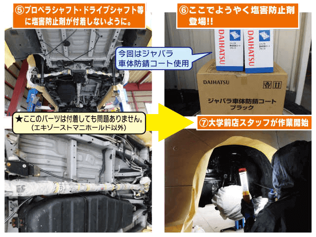 上越市の中古車販売店 東自動車商会は塩害防止コーティングも行なっております 塩害防止コーティング処理、マスキング